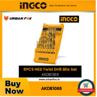 INGCO AKDB1088 8PCS HSS twist drill bits set