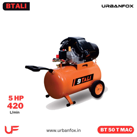 BTALI Oil Free Air Compressor  BT 50 T MAC 50 Liter,  5HP 420 L / MIN