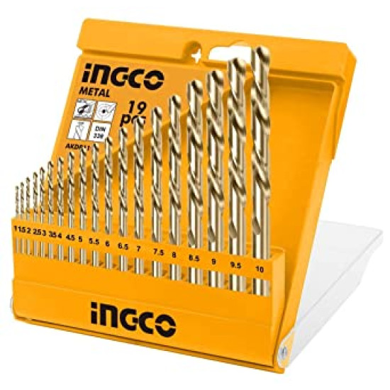 INGCO AKDB1195 19 Pcs HSS Twist Drill Bits Set 