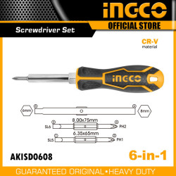 INGCO AKISD0608 6 In 1 Screwdriver Set