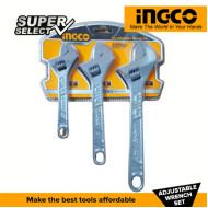 INGCO HADWK031 3 Pcs Adjustable Wrench Set