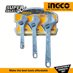 INGCO HADWK031 3 Pcs Adjustable Wrench Set