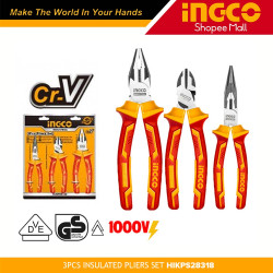 INGCO HIKPS28318 3 Pcs Insulated Pliers Set