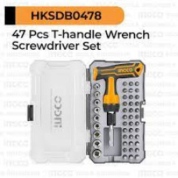 INGCO HKSDB0478 47 Pcs T-Handle Wrench Screwdriver Set