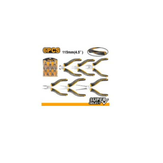 INGCO HMPS06115 6 Pcs Mini Plier Set 4.5" INGCO HMPS06115 6 Pcs Mini Plier Set 4.5"