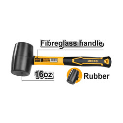 INGCO HRUH8216 Rubber Hammer 16oz/450g
