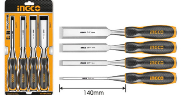 INGCO HKTWC0401 4 Pcs Wood Chisel Set