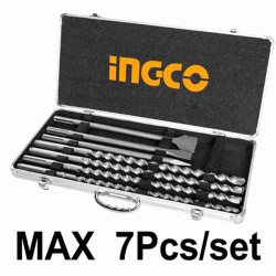 INGCO AKD5075 7 Pcs SDS max Hammer Drill Bit and Chisel Set 
